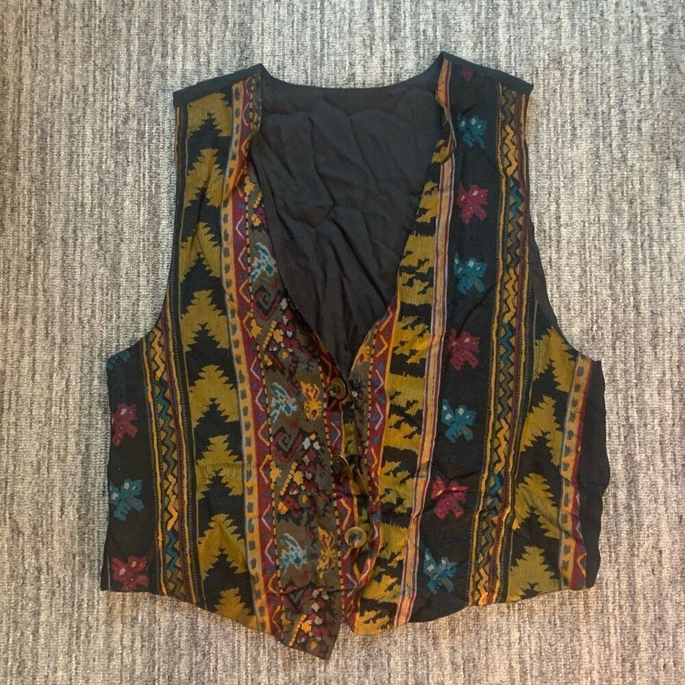 Christina Fairbanks Women’s Size Medium Vintage Vest Multicolor Soft Sleeveless